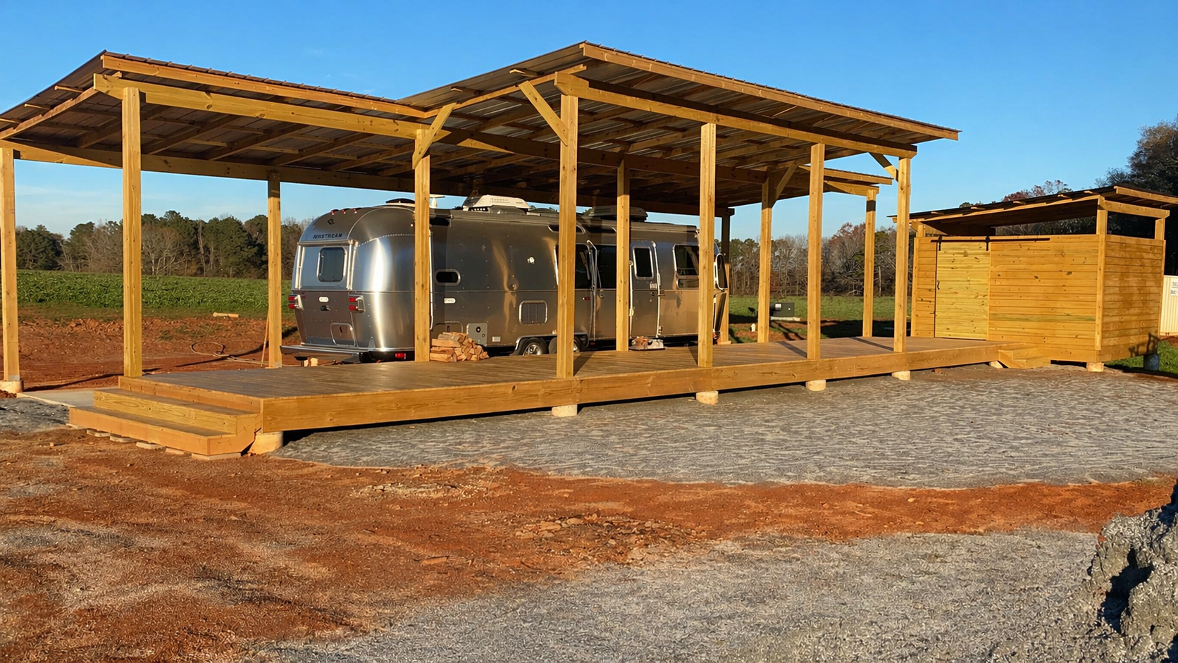 Garage deck build in progress